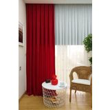 Ev Depo Home Kırmızı Düz Renk Pileli Soft Fon Perde 1/2 5 Normal (Orta) Pile Tek Kanat TACNSOFTFONPERDE002, Kırmızı, 50 x 260