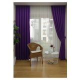 Ev Depo Home Taç Mor Düz Renk 1/3 Sık Pileli Fon Perde Sık Pile Tek Kanat EVDADAMR1001, Mor, 80 x 250