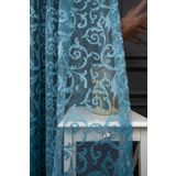 Ev Depo Home Taç Şal Desen Seyrek Pile Tül Perde Tek Kanat SALDSNTRKZSYRK, Turkuaz, 220 x 250