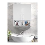 Ev Gereçleri Çok Amaçlı Banyo Dolabı, Ecza Dolabı, 2 Kapaklı Dolap, Hol, Banyo, Ofis, Beyaz,