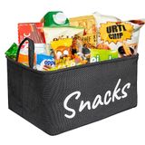 Ev Ofis için Snack Organizer Sepeti: Kiler Rafı Tezgahı için Atıştırmalık Saklama Kutusu (Siyah)
