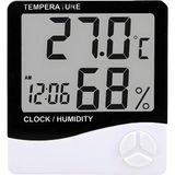 Ev Ofis Oda Için Masaüstü Dijital Göstergeli Termometre Nem ve Isı Ölçer Saat Thermometer Hygrometer
