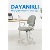 Ev Ofis Sekreter Personel Çalışma Sandalyesi Beyaz Büro Personel Çalışma Koltuğu - Beyaz Tedy