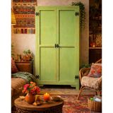 Ev Perisiyim Vintage Ahşap Dolap & Kitaplık - Yeşil