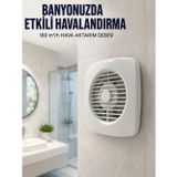 Ev Tipi Dekoratif Aspiratör 16 W 180 m³/h Banyo Mutfak WC Havalandırma Çözümü - Lisinya