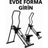 Ev Tipi Dikey Tırmanma Stepper – Kardiyo ve Tüm Vücut Antrenman Cihazı Katlanılabilir Tasarım - Siyah