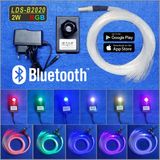 Ev Yıldız Tavan için Fiber Optik Kablolu Işık Kaynağı Seti -Yüksek Işık Gücü 2W Rgb Bluetooth Kontrol - Çok Renkli RGB (renk değişir)
