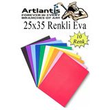 Eva 25x35 cm 10 Renk 1 Paket Eva Süngeri 10'lu Okul Öncesi Kreş Anasınıfı Elişi Etkinlikleri