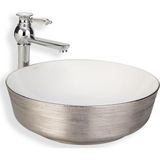 Eva Banyo E-5004G Lena Tezgah Üstü Silver Beyaz Lavabo
