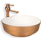 Eva Banyo E-5004R Lena Tezgah Üstü Rose Beyaz Lavabo