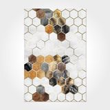 Eva Beyaz Geometrik Modern Geometrik Etnik Desenli Boho Makinada Yıkanabilir Hafif Hav Toz Vermez Leke Tutmaz Kaymaz Taban Dijital Makine Baskı Halı Oturma Odası Salon Yolluk Koridor Mutfak Halısı