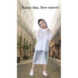 Eva Bordo Pratik Trend Çocuk Yağmurluğu Unisex 8- 12 Yaş Beyaz Standart