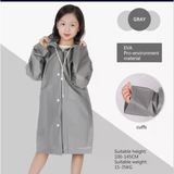 Eva Bordo Pratik Trend Çocuk Yağmurluğu Unisex 8- 12 Yaş Gri Standart