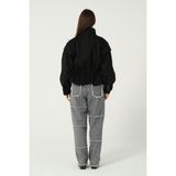 Eva Clothing Kadın Siyah Yün Karışımlı Kaşe Mont 1234605EVA-1 - XL