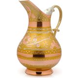 Eva Copper 2 Litre Erzincan El Yapımı, Işlemeli Kalaylı Kalın Bakır Sürahi - Altın - 2 lt