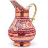 Eva Copper 2 Litre Erzincan El Yapımı, Işlemeli Kalaylı Kalın Bakır Sürahi - Lila - 2 lt
