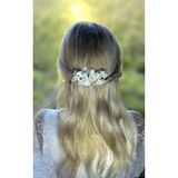 Eva Flore Beyaz Ortanca İncili Çiçekli Gelin Saç Aksesuarı Nikah Saç Tarak Toka Topuz Tokası Gelin Tokası
