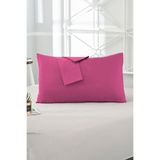 EVA Fuşya Renkli Pamuklu Ranforce Kumaş Kapaklı Yastık Kılıfı 2 Adet 50x70 Cm