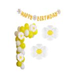 Eva Happy Bırthday,Papatya Folyo ve Latex Balon Seti