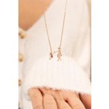Eva Jewelry Anne Ve Çocuk Figürlü 14k Rose Gold Kaplama Kadın Kolye