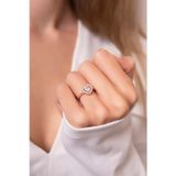 Eva Jewelry Kalp Tektaş Model Beyaz Taşlı 14 K Rose Gold Kaplama Kadın Yüzük