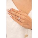 Eva Jewelry Kanat Motifli Beyaz Taşlı Ayarlanabilir 14 K Rose Altın Kaplama Kadın Yüzük