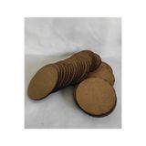 Eva Lazer Toptan 50 Adet 8x8 Cm 3mm (2.7.mm)mdf Yuvarlak Magnet Tahtası Naturel Ahşap