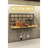 EVA METAL TASARIM Büyük Boy Duvar Rafı Metal Duvar Rafı Modern Askı Ve Kanca