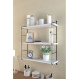 Eva Metal Tasarim Modern Büyük Boy 3 Katlı Duvar Rafı Beyaz