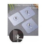 EVA METAL TASARIM Pratik 1 Adet Güçlü Yapışkanlı Duvar Vidası Matkap Delme Yok - Elbise Çervece Askısı Çivi