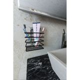 Eva Metal Tasarim Yapışkanlı Metal Diş Fırçalık Siyah