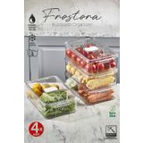 Eva Mia 4x Adet Şeffaf Frostora 5 LT Saplı Buzdolabı Organizeri & Saklama Kabı & Düzenleyici