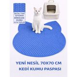 Eva Plus+ & Cateva Cateva Yeni Nesil Elekli Kedi Kumu Paspası 70 x 70 Cm. - Mavi