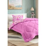 EVA Prenses Desenli Tek Kişilik Welsoft Yorgan +1 Kapaklı Yastık kılıfı 50x70cm / Çift Taraflı, Modern Tasarım