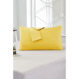 EVA Sarı Renkli Pamuklu Ranforce Kumaş Kapaklı Yastık Kılıfı 2 Adet 50x70 Cm