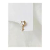 Eva Takı Store Bombeli Kalp Yıldız Model Kıkırdak Piercing Tragus Helix Altın Gold Renk Küpe