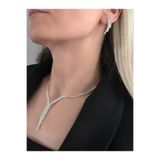 Eva Takı Store Kristal Taşlı Su Yolu Sarkıt Model Yılbaşı - Abiye - Düğün -Event Kolye Küpe Set