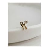 Eva Takı Store Makas Model Kıkırdak Piercing Tragus Helix Altın Gold Renk Küpe