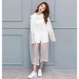 Eva Trend Unisex Siyah Yağmurlık Beyaz Standart