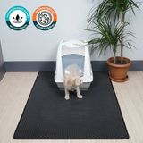 Eva Türkiye (75X110 CM) Kedi Tuvalet Önü Paspası Kedi Kumu Paspası Kedi Matı - Siyah