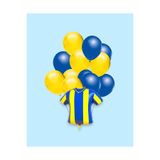 Evabrite Taraftar Sarı Lacivert Forma Şekilli Folyo Balon Seti - Folyo Balon Doğum Günü Parti Seti