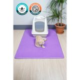 EvaCat 75x55 Cm Mor Kedi Tuvaleti Kumu Paspası Kedi Matı Tuvalet Dahil Değildir