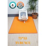 EvaCat 75x55 Cm Turuncu Kedi Tuvaleti Kumu Paspası Kedi Matı Tuvalet Dahil Değildir