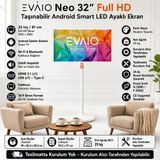 EVAİO Evaio Neo Full Hd 32" 82 Ekran Android Smart Taşınabilir LED Tv - DOKUNMATİK TAŞINABİLİR
