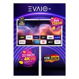 EVAİO Pro 4K 32" Android Smart LED TV 3840 x 2160 Çözünürlük ile Taşınabilir Ekran