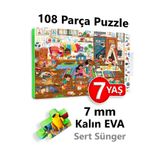 EVAKANCA 108 Parçalı Ara-Bul Kalın Çocuk Puzzle 6-7 Yaş Yapboz Oyun Odası