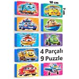 EVAKANCA 4 Parçalı 9 Adet Kalın Puzzle 2-3 Yaş Yapboz Araçlar