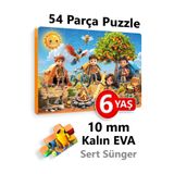 EVAKANCA 54 Parçalı Kalın Puzzle 5-6 Yaş Yapboz Kampçılar