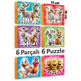 EVAKANCA 6 Parçalı 6 Adet Kalın Çocuk Puzzle 2-3 Yaş Yapboz Çiftlik Hayvanları