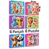 EVAKANCA 6 Parçalı 6 Adet Kalın Puzzle 2-3 Yaş Yapboz Yaban Hayvanları